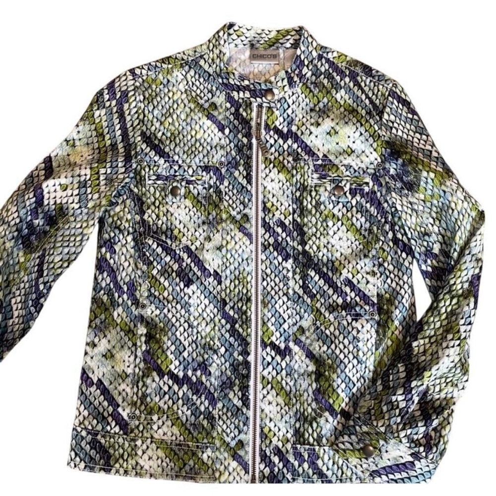 Chico’s Purple and Green, Bright Jacket
